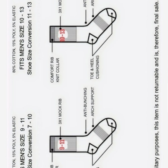 Spak Men''s Crew Socks 4-pack 9-11 - Picture 3 of 3